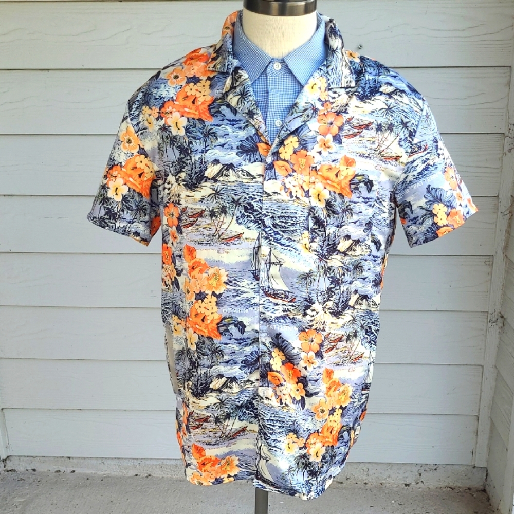 OFF WHITE Main Label Virgil Abloh Cotton S Camp Boat Short Sleeve Hawaiian Shirt